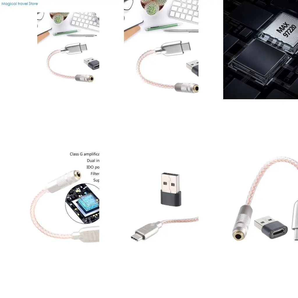 

N2UB USB C to 3.5mm Sound Adapter Type C to Headphone Dongle 32bit 384KHz DAC Cable