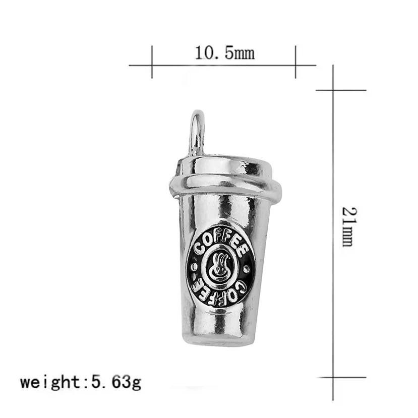 LIKGREAT 3D Coffee Cup Charms with Lobster Claw Clasp Metal Enamel Charms Alloy Buffing Fireman Helmet Keychain Jewelry Cap