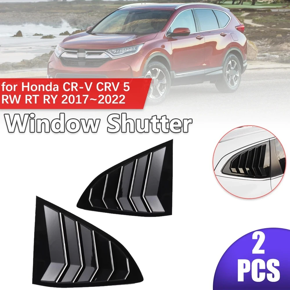 

For Honda CR-V CRV 5 RW RT RY 2017~2022 2018 Rear Side Window ABS Louvers Racing Style Triangular Sticker Accessorie Car Shutter
