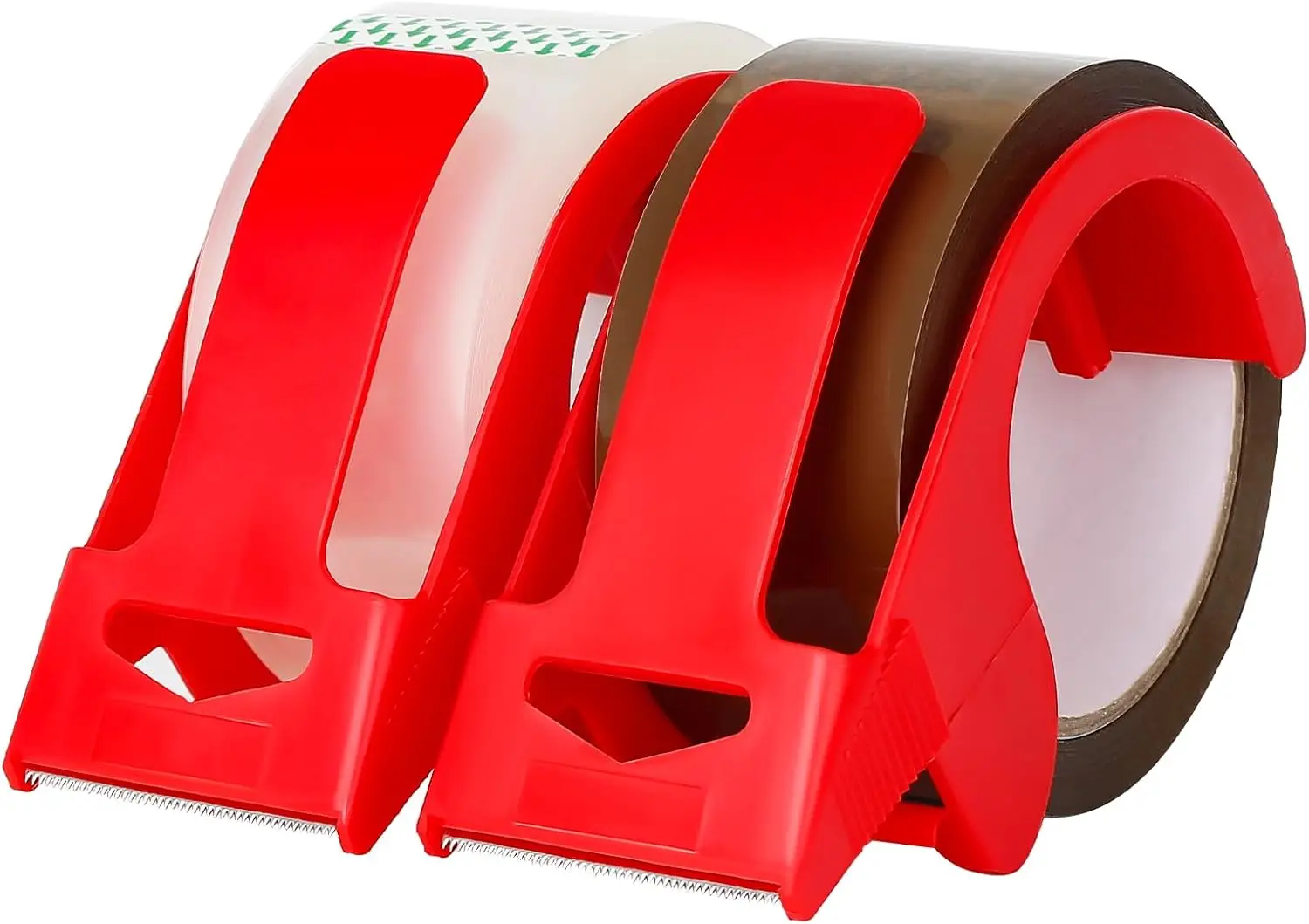 2-Pack Brown Packing Tape with Dispenser -2.7mil x 1.88" x 55Y Heavy Duty Packing Tape for Moving Boxes-Moving Tape Strong Adhes