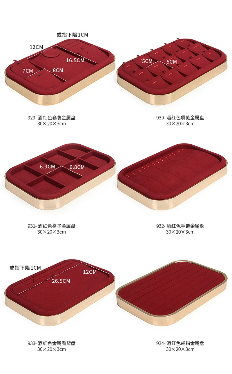 

Luxulry Set Jewelry Display Tray Pendant Bracelet Organizer Rings Earring Show Stand Pearl Necklace Display Props 30*20cm