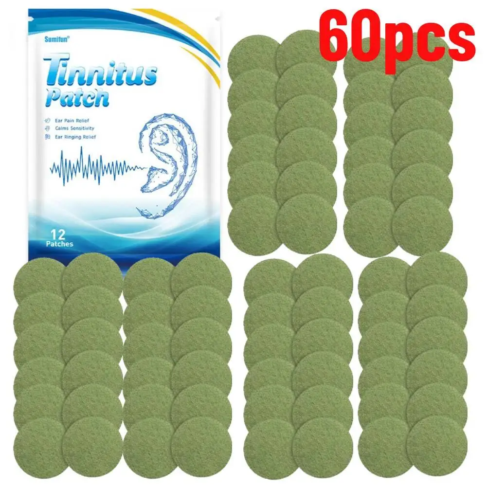 

60pcs Tinnitus Relief Patches For Ringing Ears Natural-Herbal Relieves Earaches Improves Hearing&Boost-Blood-Circulation 5box