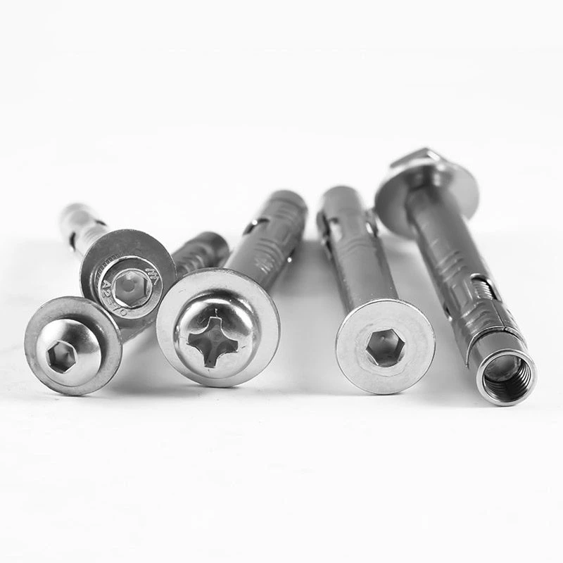 SUS304 Stainless Steel Built-in Tension Expansion Screw Sleeve Concrete Anchor Hex/Cap/Round/Countersunk Socket/Phillips Bolt