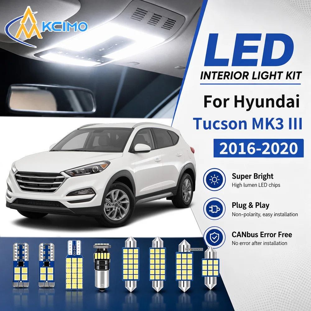 Canbus Error-Free 2 Color LED Interior Light Bulb Set For Hyundai Tucson MK3 III 2016-2020 Light Car Interior Modification