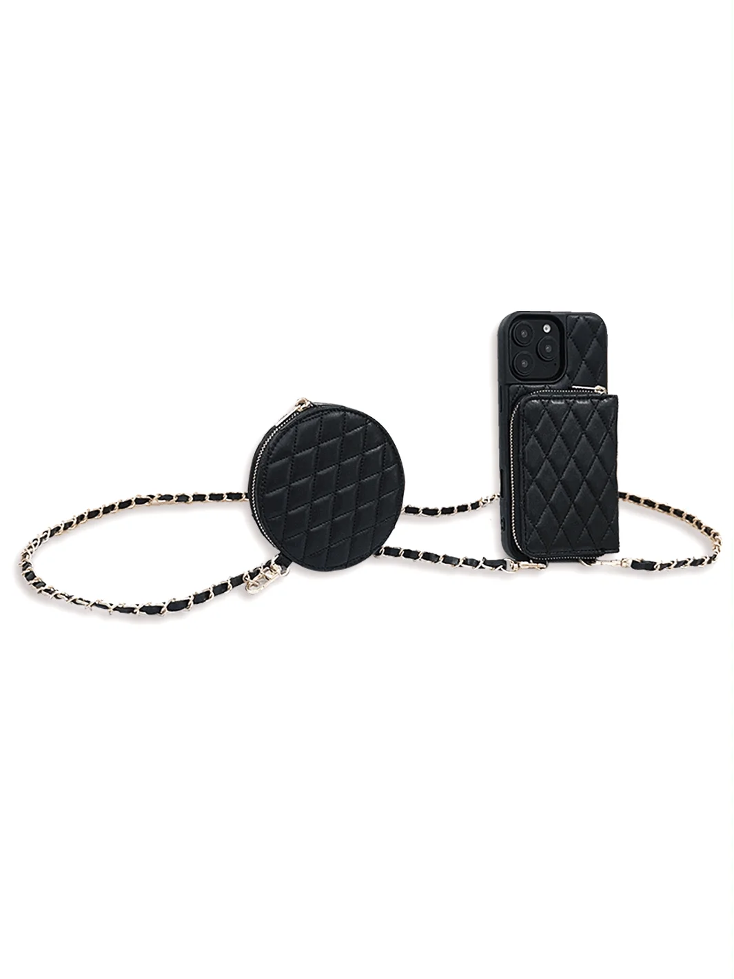 

Сумка-чехол для мобильного телефона Lingge Xiangfeng, роскошная стеганая кожа из шерсти, через плечо с кожаным ремешком-цепочкой, съемный круглый