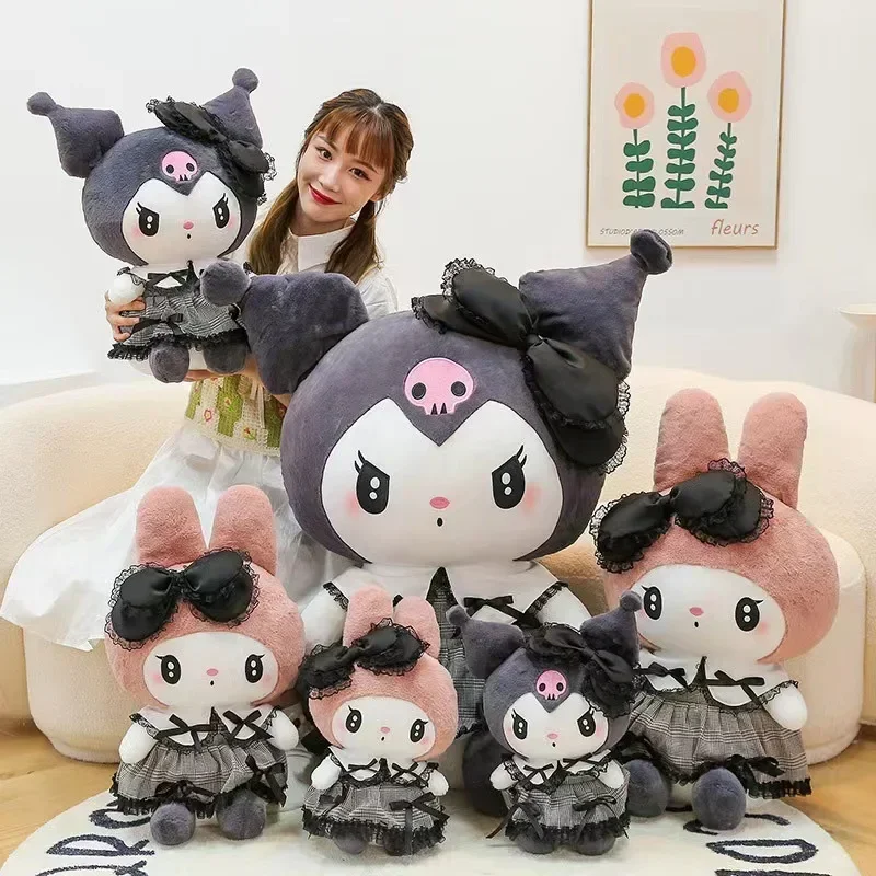 

Новинка 2024, модель плюшевой игрушки Sanrio Kuromi 29/35/50/60 см, искусственная плюшевая игрушка, детский подарок на день Святого Валентина, девочка