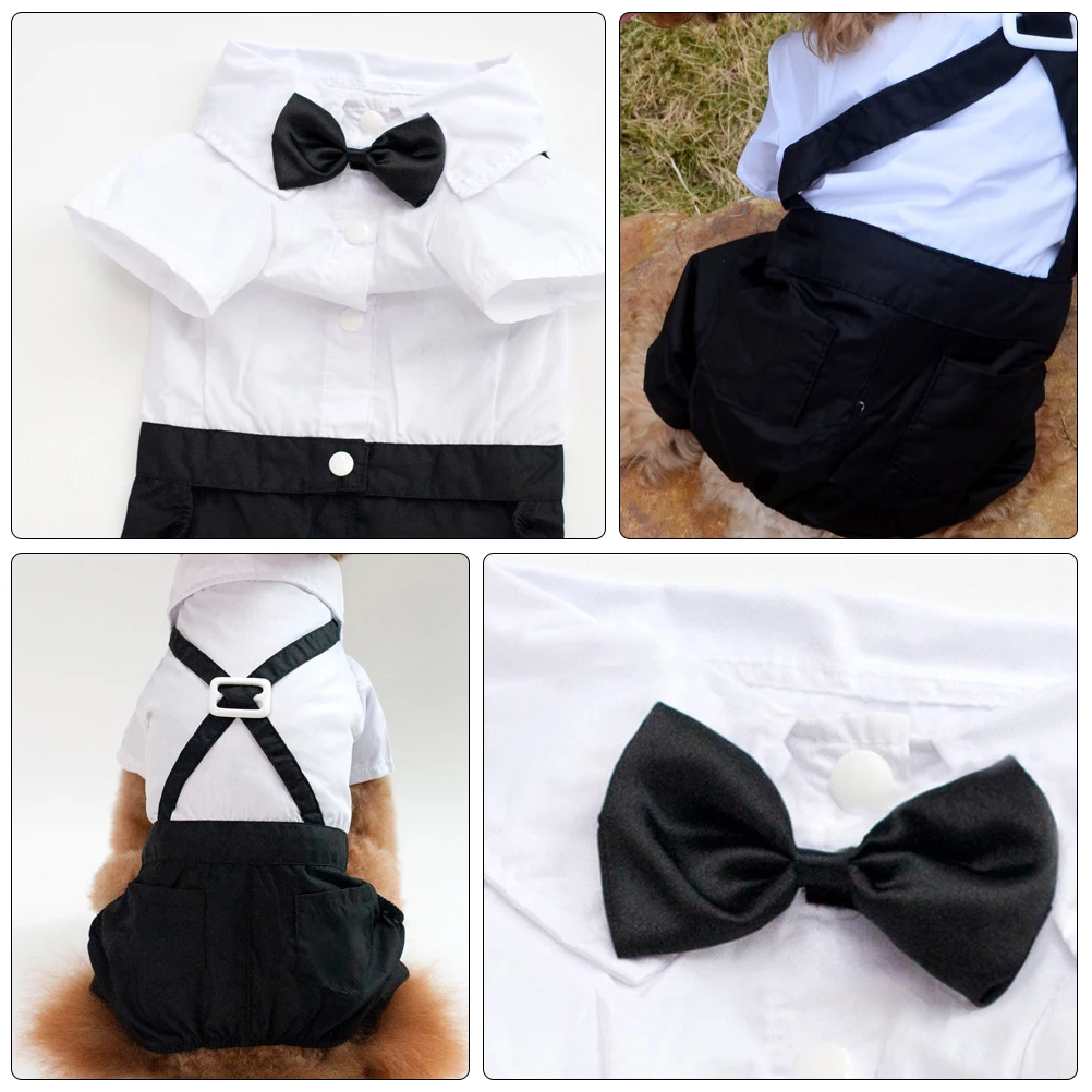 

Cool Handsome Pet Formal Wear Outfit Suit Costume Comfortable Texture Eye-Catching Design for Special Occasions