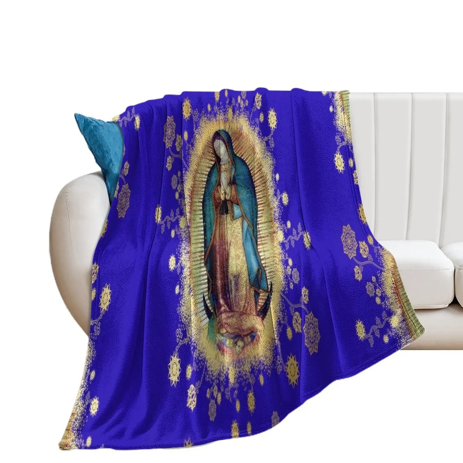 

Our Lady of Guadalupe Mexican Virgin Mary Mexico Tilma 20-103 Throw Blanket Soft Plaid Quilt Blankets