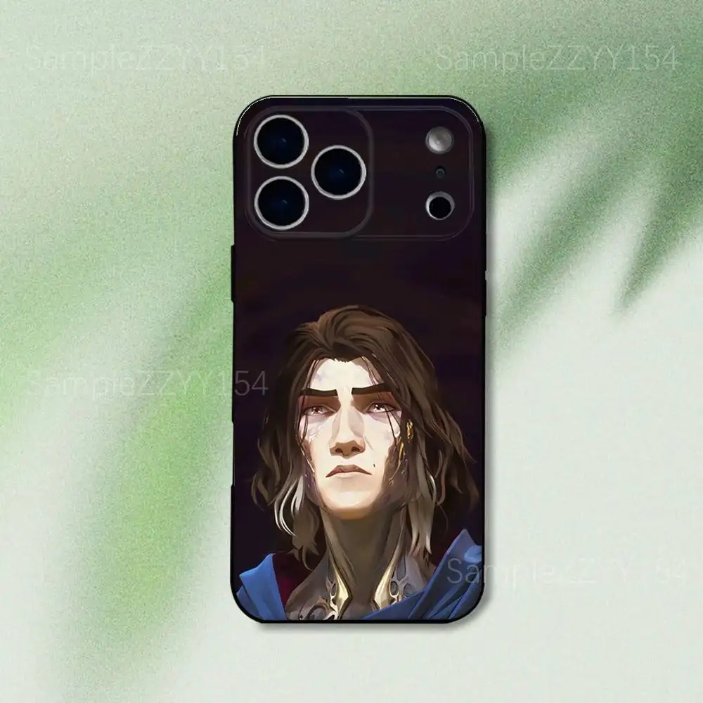 حافظة هاتف A-Arcane-es Viktor لهاتف iPhone 17,16,15,14,13,12,Pro,Max,Plus,E,SE4,Air,Mini Black Soft Funda