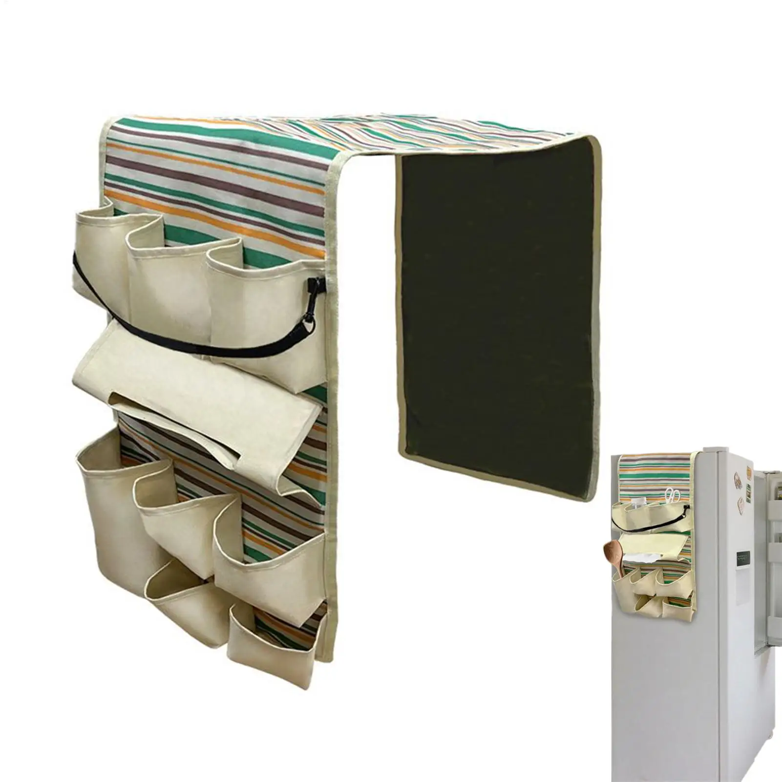 

Органайзер для холодильника в общежитии, 14 карманов, кухонный холодильник, боковой карман, нескользящий органайзер для холодильника для кухни, студенческой квартиры, автофургона