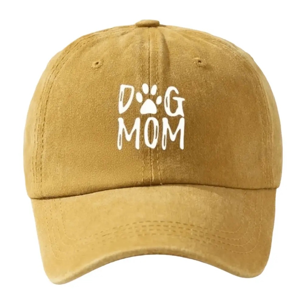 Vintage Adjustable Baseball Hat Dog Mom Pattern Printed Duckbill Cap Spring Summer Sunshade Cap Dog Lover's Gift