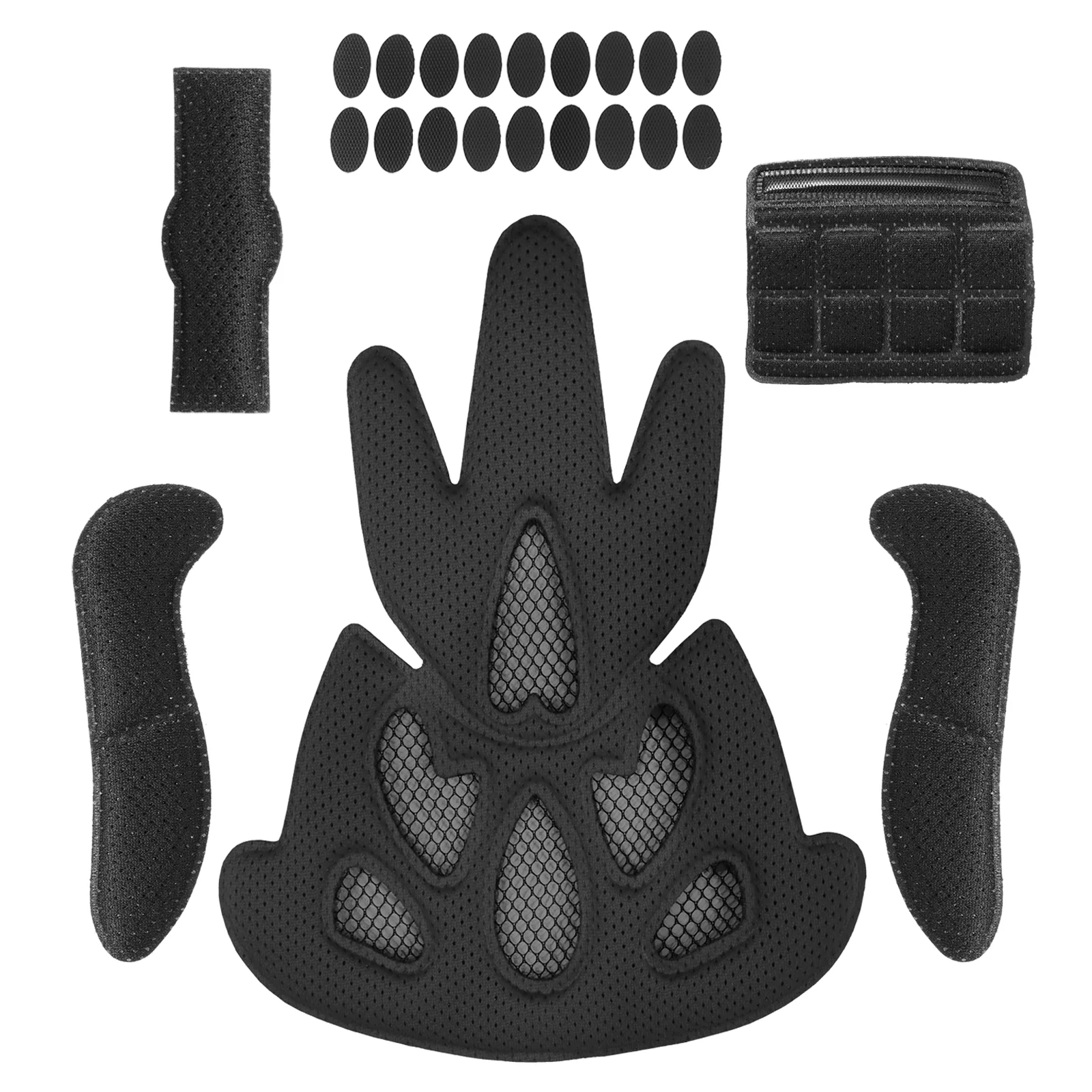 

23 Pcs Bike Helmets Liner Accessories Motorcycle Anti-Collision Padding Kit Black