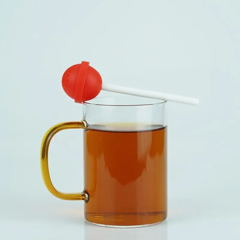 Creative Silicone Lollipop Tea Infuser Reusable Non-toxic Tea Filter Strainer Suitable for Office Travel Tea Lovers