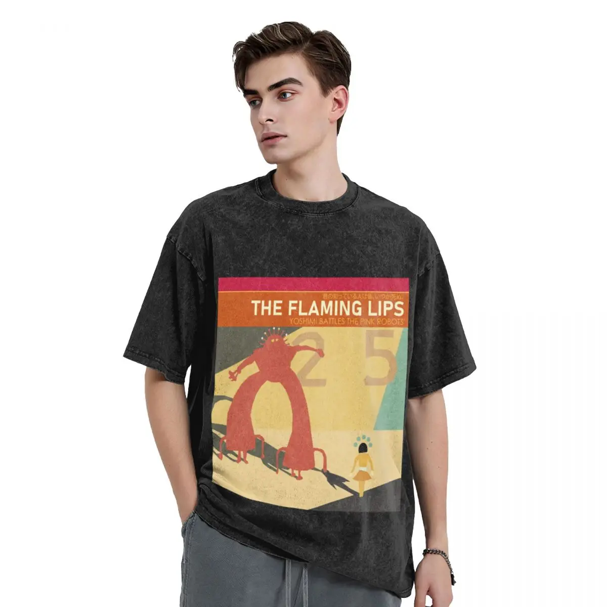 The Flaming Lips Yoshimi Battles The Pink Robots Simplified Album Cover T-Shirt animal prinfor boys men t shirts