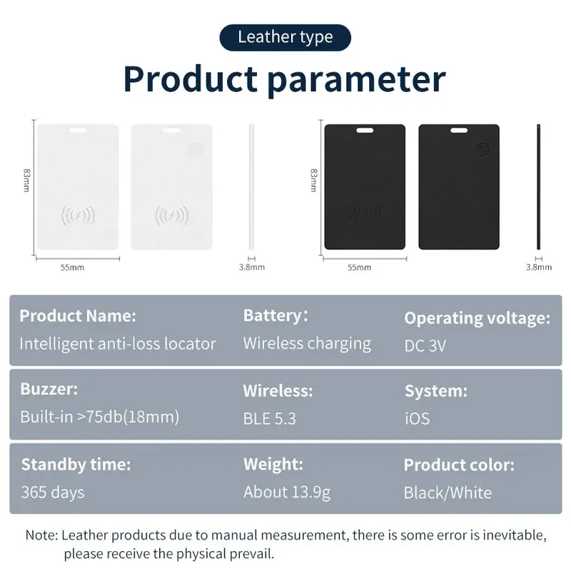 Rechargeable GPS Tracker For iPhone IOS Smart Tag Find My App MFi Bluetooth Anti-loss Card Global Positioner Locator Wallet Key