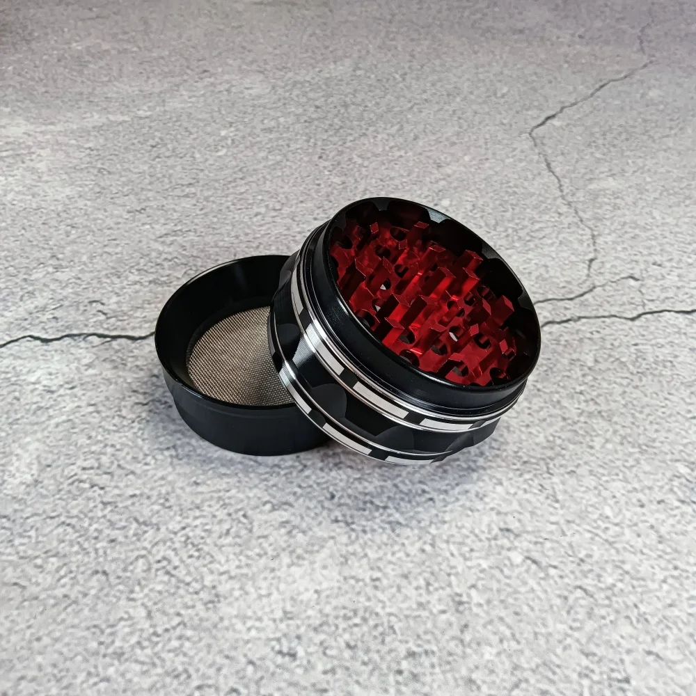 Molinillo de hierbas de Metal con Flash de Color de 2,5 pulgadas y 60mm, mortero de 4 capas, molinillo de brotes de tabaco y vainilla, herramienta para fumar cigarrillos