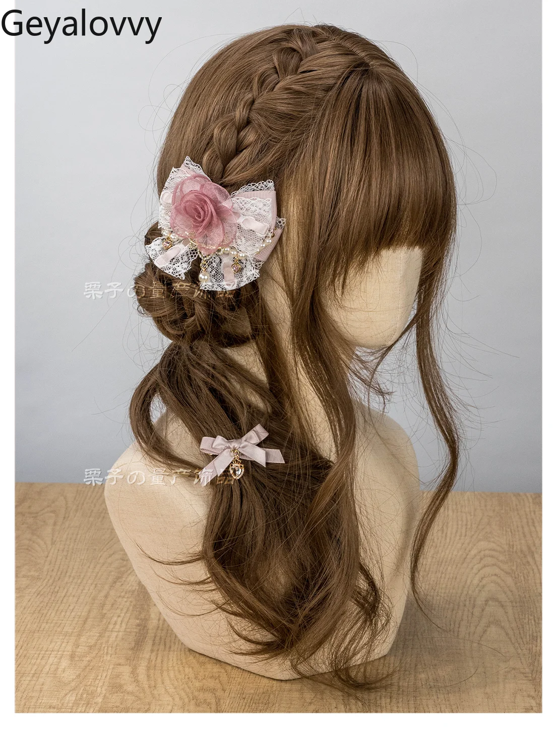

Japanese Lolita Pearl Rose Bow Hairpin Mass Production Mine Sweet and Cute Girl Edge Clip Versatile Kawaii Hair Accessories