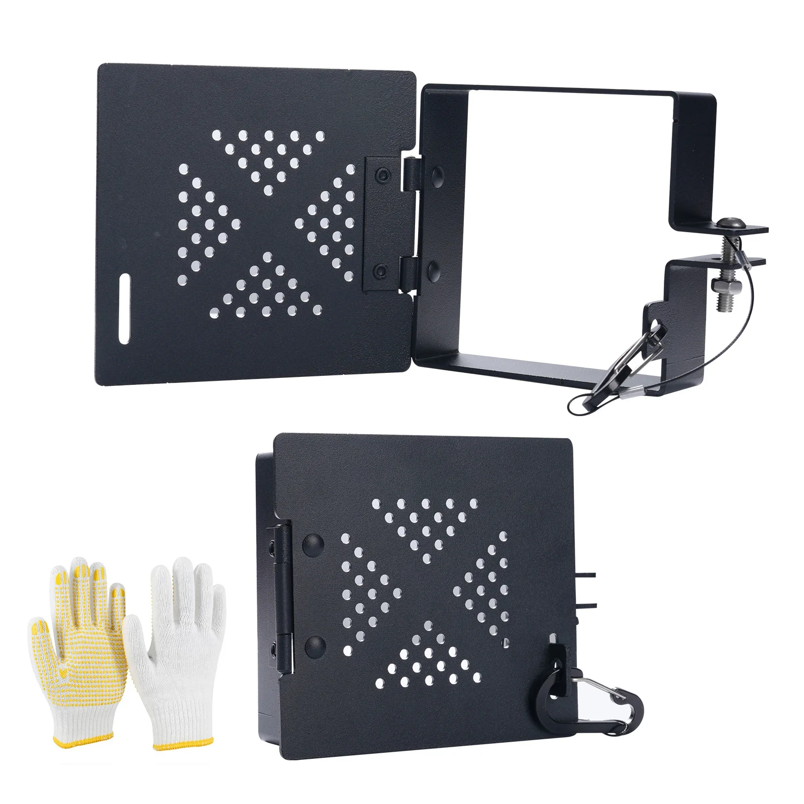 أغطية نهاية ممتص الصدمات RV من الألومنيوم، مجموعة مكونة من قطعتين تناسب المصد المربع مقاس 4 بوصات مع فتحات تهوية مضادة للانسداد وملحقات تخزين متينة RV