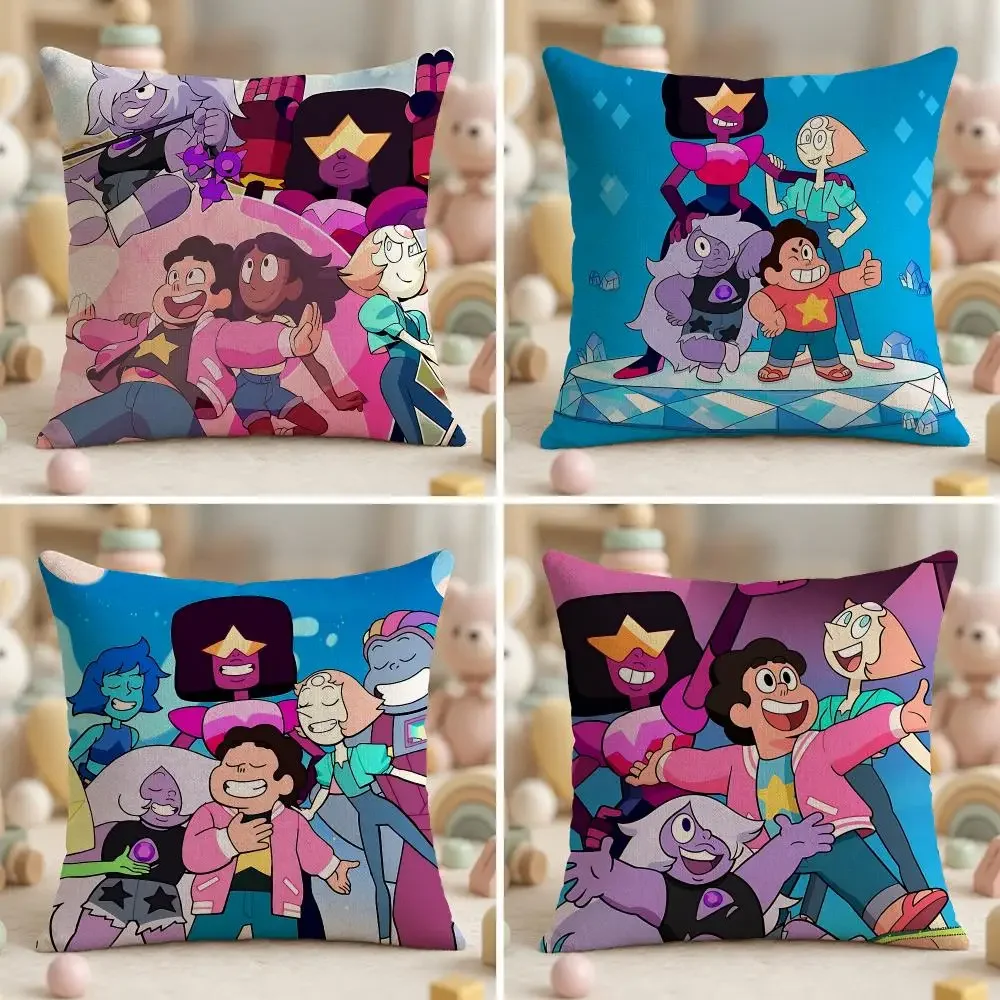 Cartoon S-Steven Universe Future Cushion Cover Soft Plush Fabric Double-Sided Printed Pillowcase for All Seasons Home Decor
