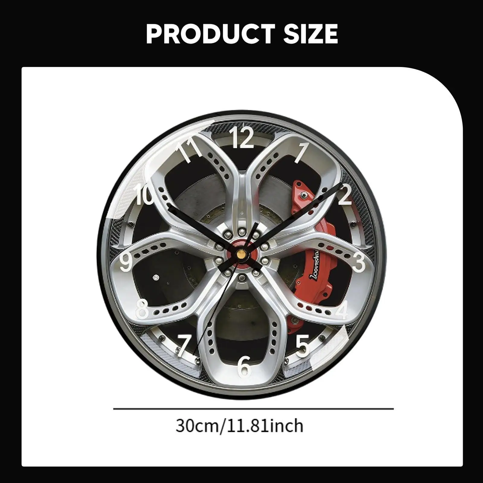 Modern Wheel Wall Clock Silent Operation Decorative Acrylic Clock for Kitchen Farmhouse and Dining Room