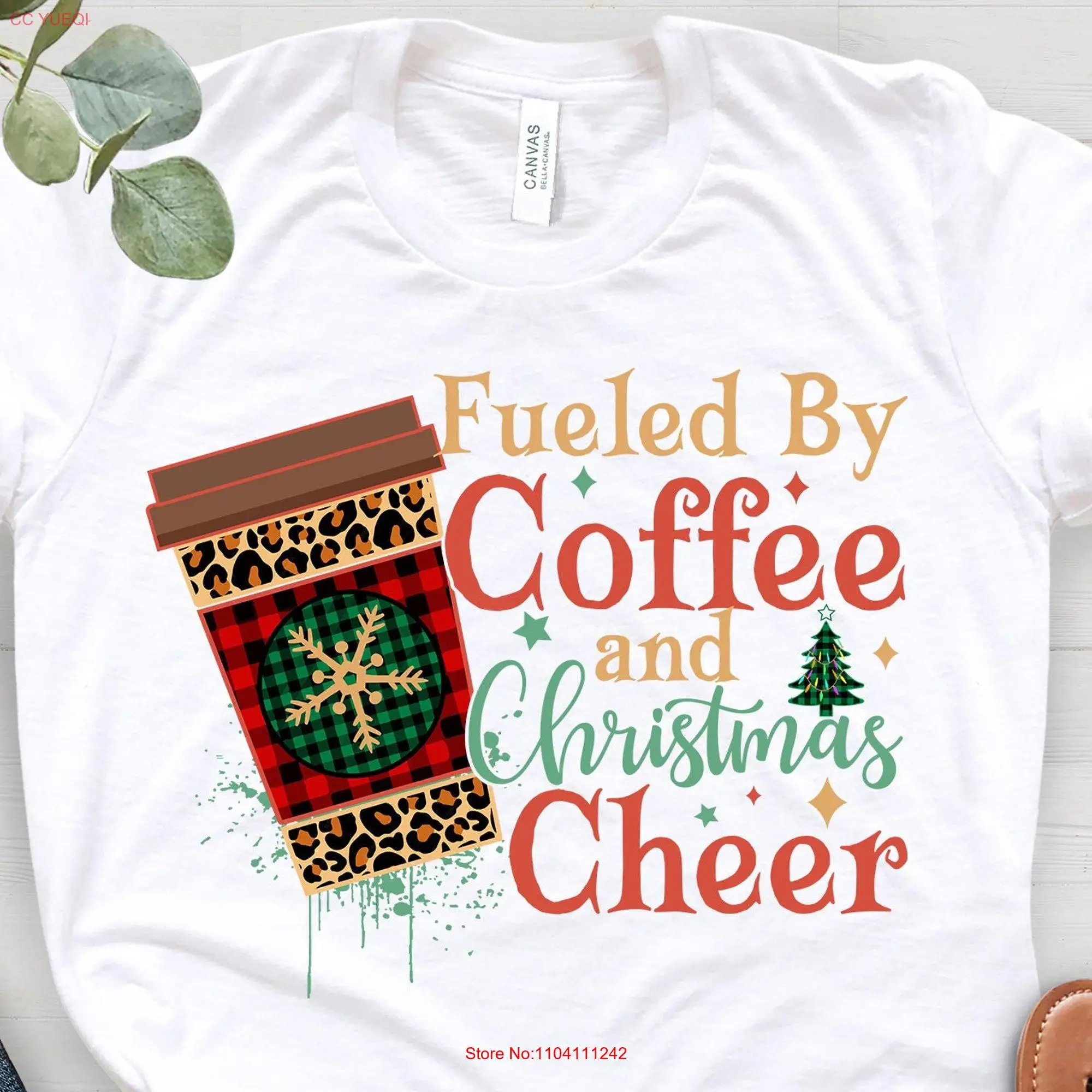 Coffee Lover T Shirt Christmas Party For Women Happy Merry long or short sleeves