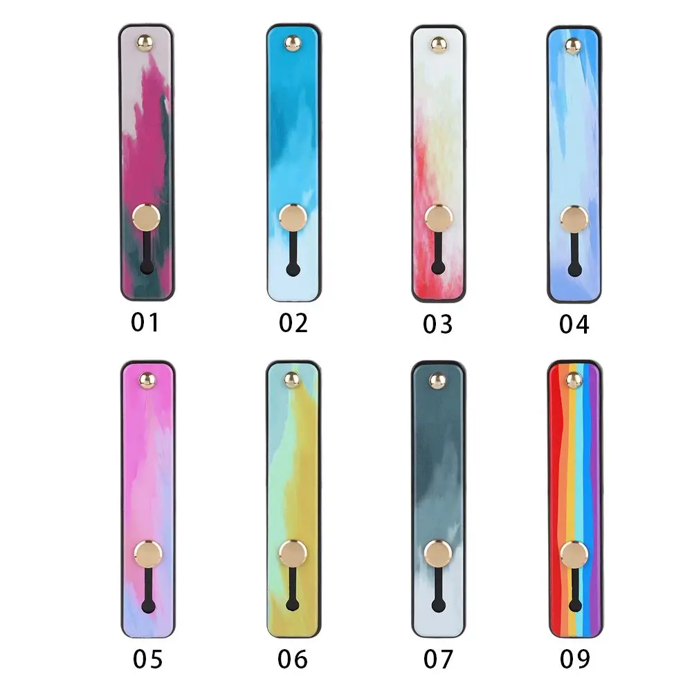 Portable Wrist Band Push Pull Silicone Phone Stand Finger Strap Bracket Finger Ring Holder Rainbow Phone Grip