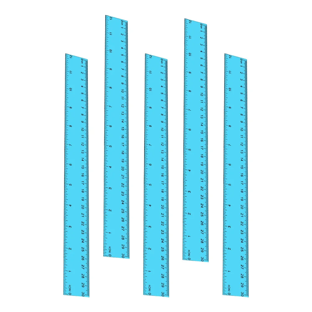 5 Pcs Ruler Rulers for School Straight Measuring Plastic Precision 30X2CM Students Stationery Measurement Drawing
