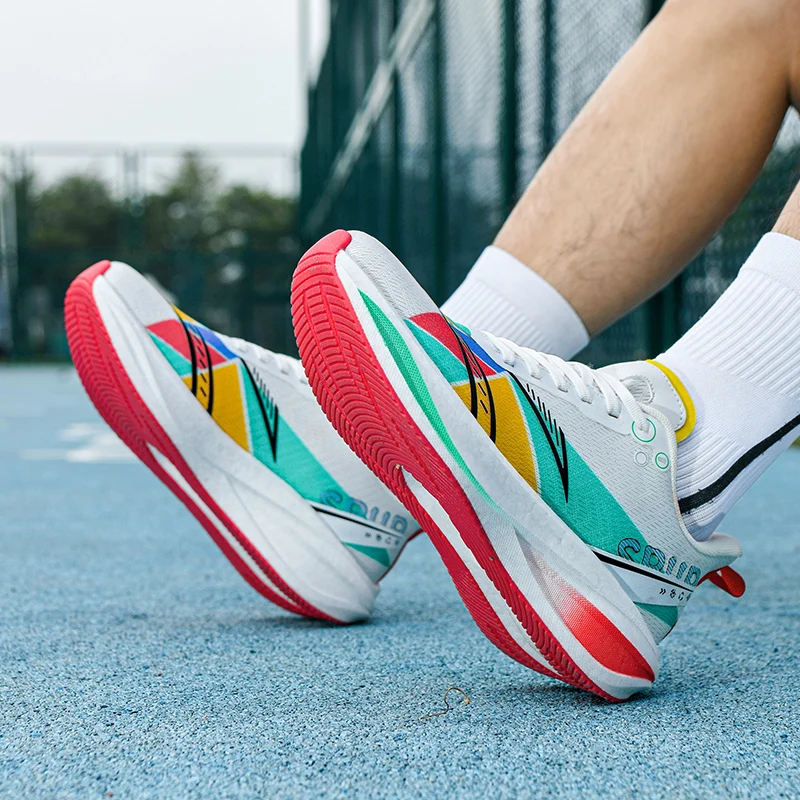 Men's racing running shoes four season new soft-sole comfort casual sneakers fashion student breathable light speed sports shoes