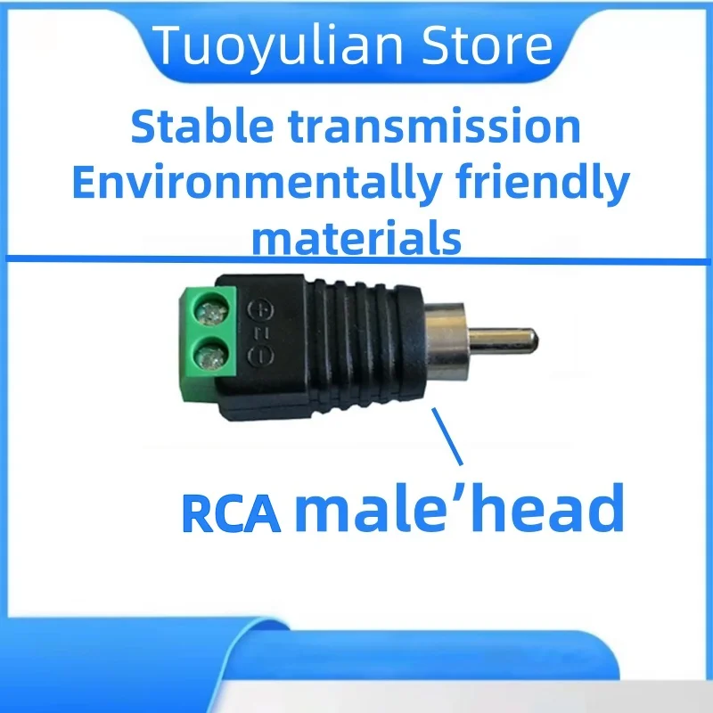 Conector de áudio RCA sem solda, AV Green End, parafuso de 2 núcleos, macho Lotus Plug, Speaker Box, Audio e Video Line Connector