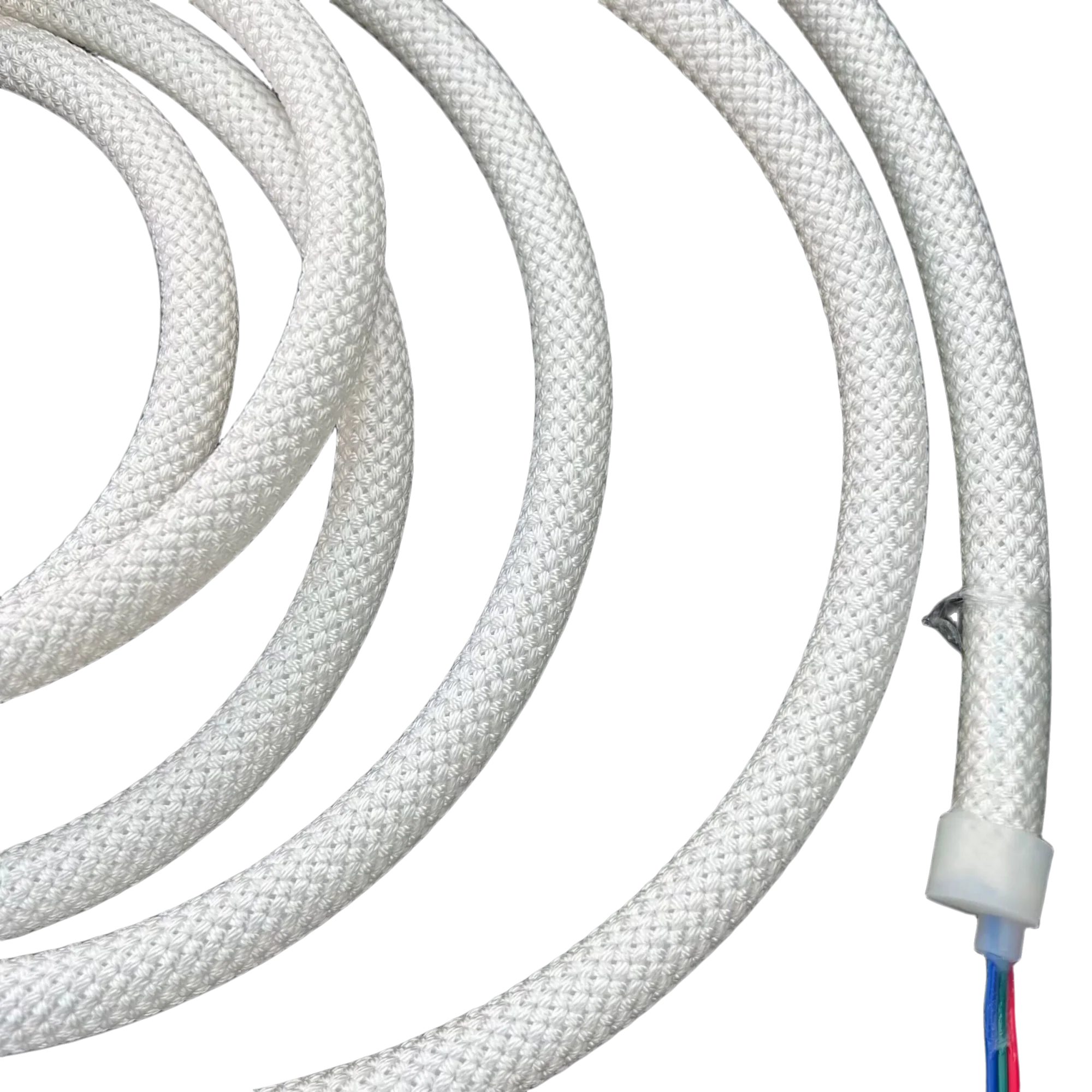 Tira de luces LED direccionable, 15mm de diámetro, 50leds/m, DC5V, DC12V, WS2812B, RGB, Pixel, redonda, trenzada, tipo de neón, ángulo de haz de 360 grados