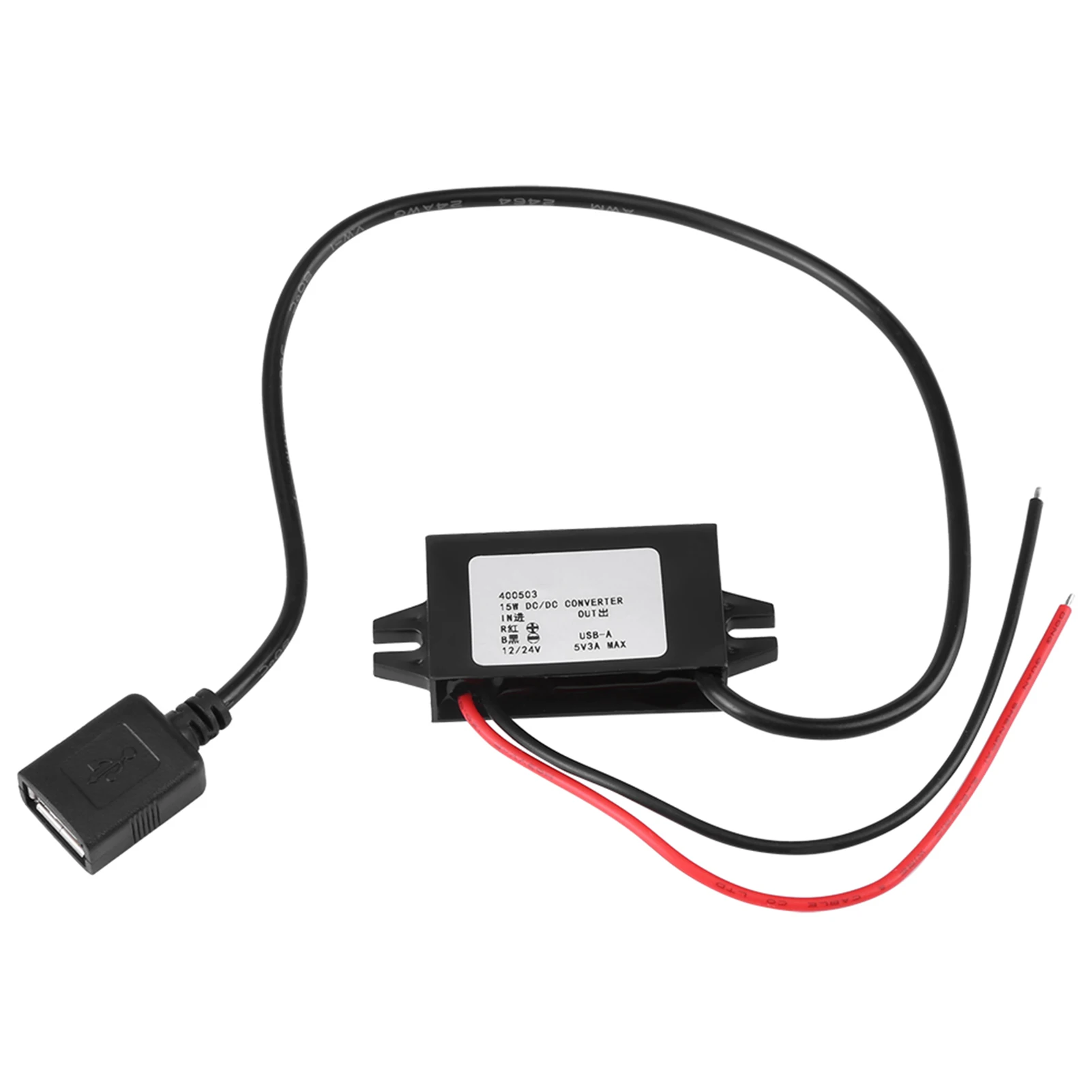 Adapter 12V/24V to USB 5V 3A Converter Regulator Cable Wires - Converter Regulator  Voltage Module