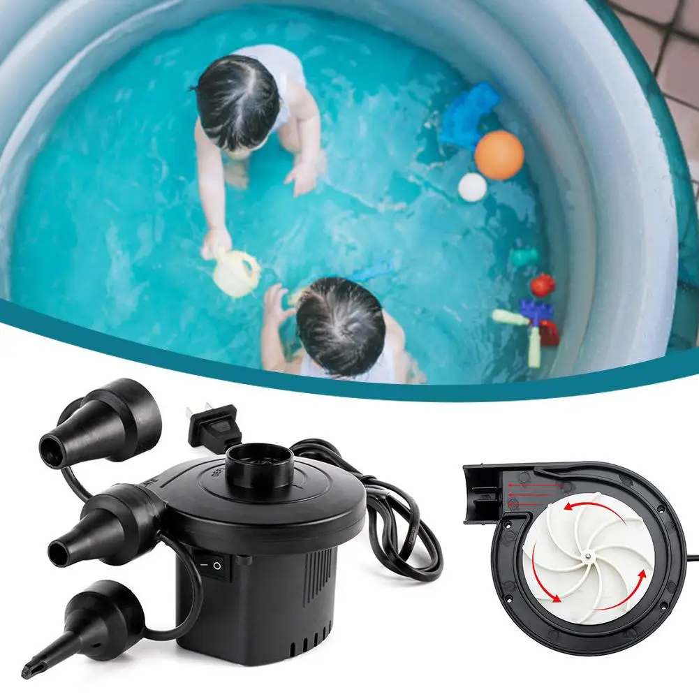 Electric Inflatable Pump Portable Camping Pump Rapid Filling Filling Pump Air Blower Mattress Pool Swimming Inflator Q5k5