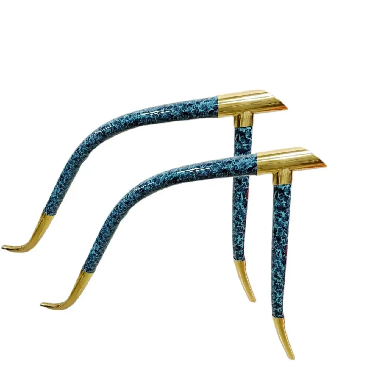 Hot-selling Durable Brass with Blue Floral Inlay Customizable Luxury Sofa Armrest Bracket with Easy Installation