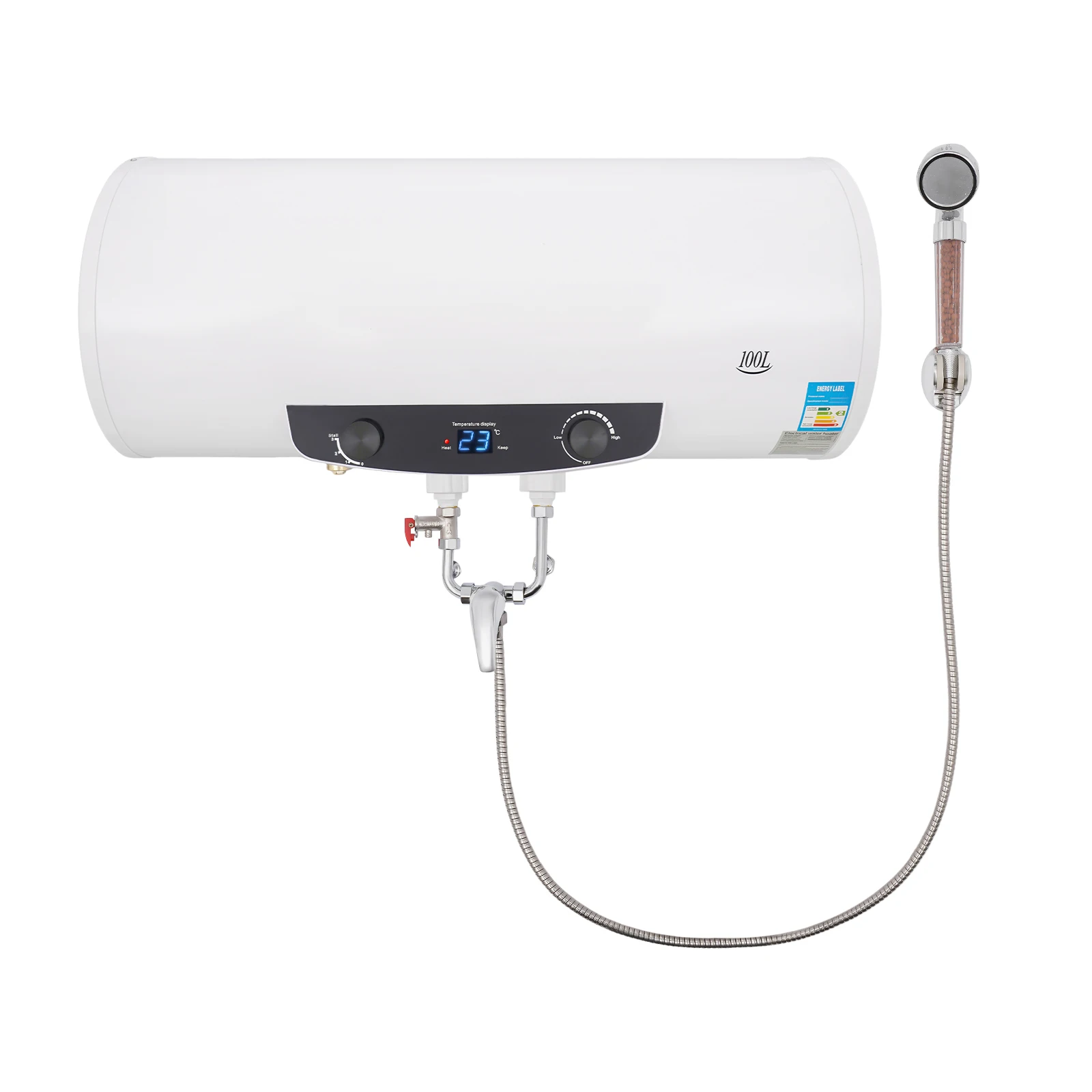 

Проточный электрический водонагреватель 1500 Вт, 110 В, 60 л, с горизонтальным цифровым дисплеем для душа, кухни и смесителя в ванной