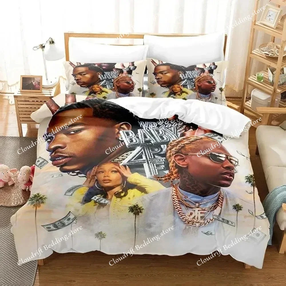 Rapper lil baby Bedding Set Boys Girls Twin Queen Size Duvet Cover Pillowcase Bed Boys Adult Fashion Home Textileextile