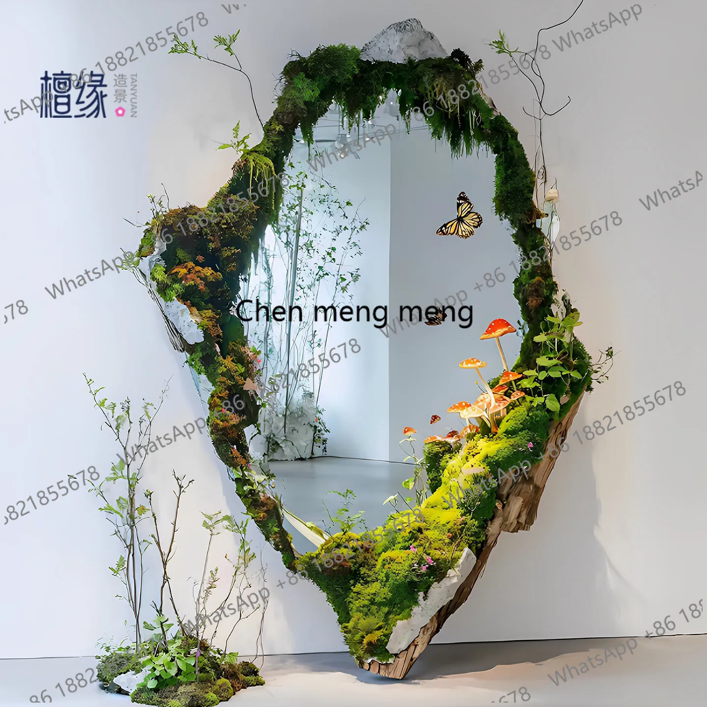 YL Simulation moss plant DIY micro landscape full body mirror transformation clock in photo green plant beauty Chen set