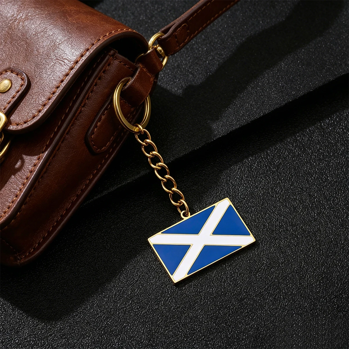 Enamel Scotland England Flag Keychain Stainless Steel Key Ring British Country Flag Pendant for Bag Car Key Gift