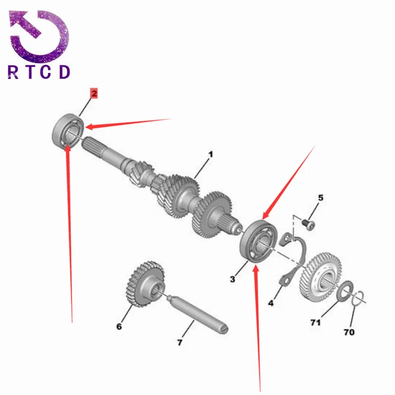 New Original Gearbox Bearing 237317 237223 For Peugeot 206 207 307 308 301 Citroen C2 Elysee C3 XR