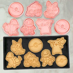 New pokemon cookie cutter Plastic 3D Cute Cartoon Pikachu Pressable Biscuit Mold Cookie Stamp Kitchen Baking Pastry Bakeware