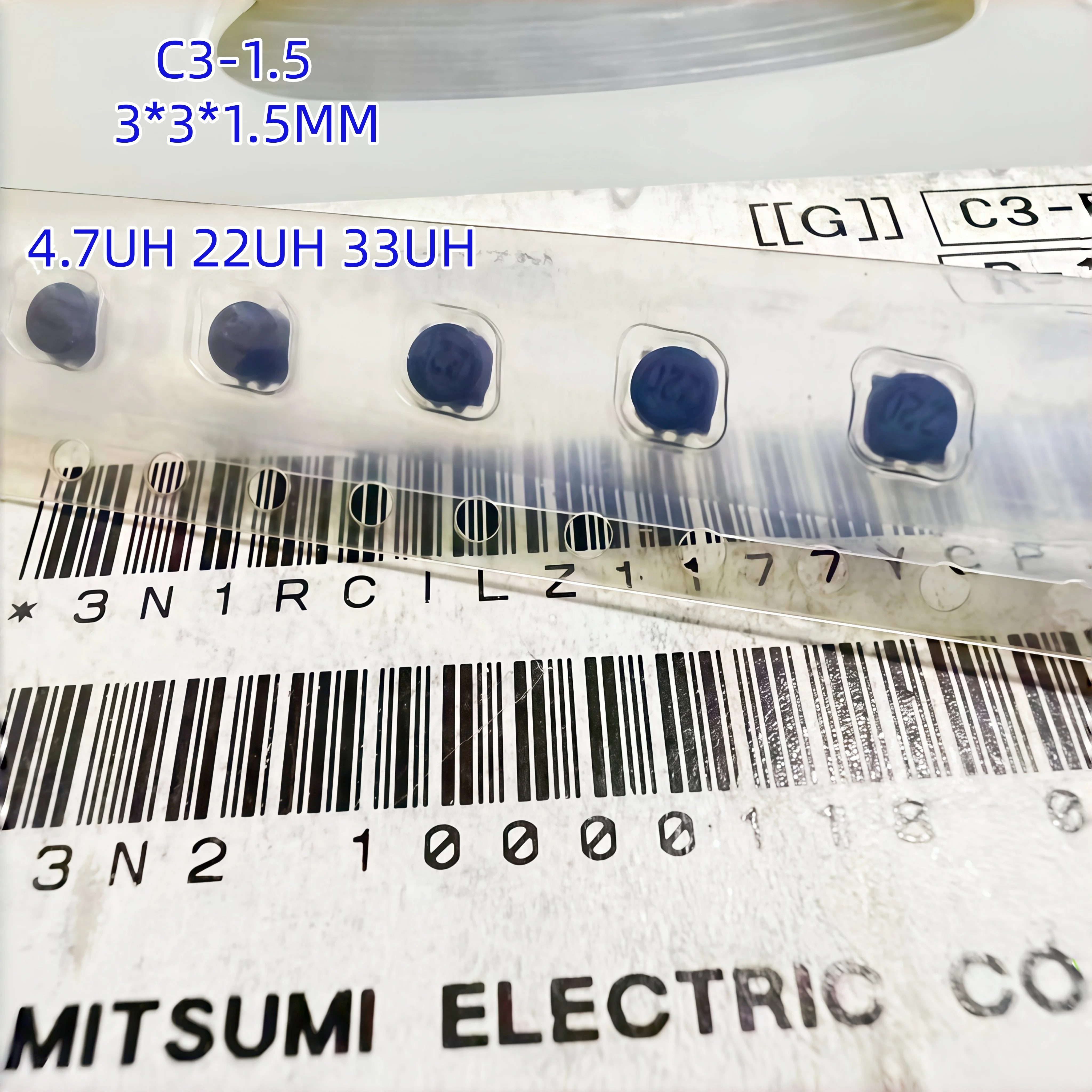 50pcs SMD Shielded Power Inductor C3-P1.5R Series 4.7uH 22uH 33uH 3x3x1.5mm Chip Inductors