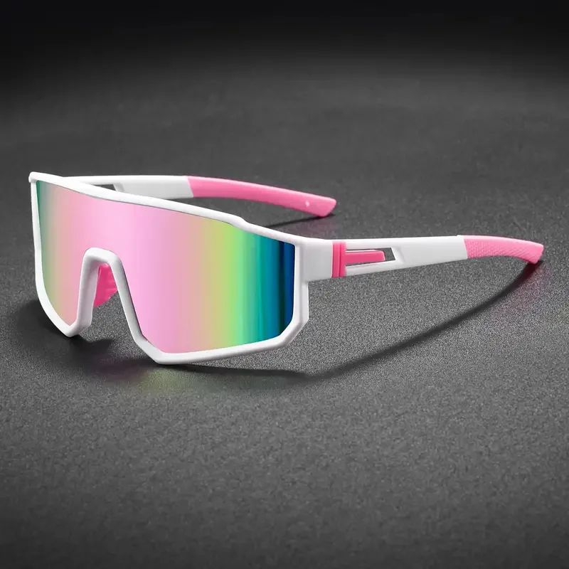 Gafas de ciclismo con montura grande para deportes al aire libre para hombre a la moda, gafas de una sola pieza a prueba de viento para montañismo para mujer, nuevo esquí