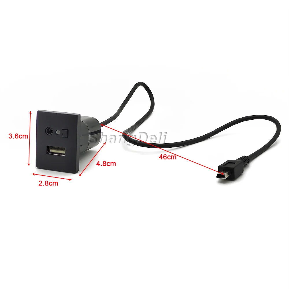 For Ford Focus 2 MK2 2009 2010 2011 C-MAX Kuga Mk1 Car USB AUX Input Adapter Mini Cable USB Jack Interface Switch Accessories