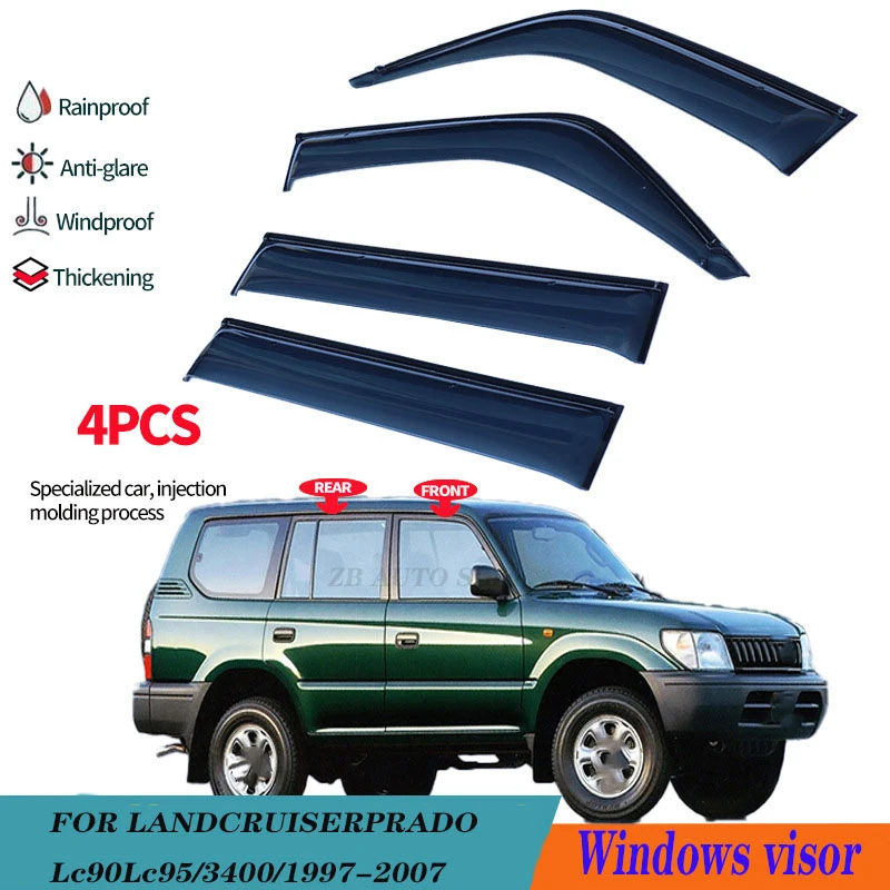 

For LAND CRUISER PRADO/3400/LC95/LC90 Window visors Rain water prevention; Covering the sunlight; Anti fog; Snow prevention