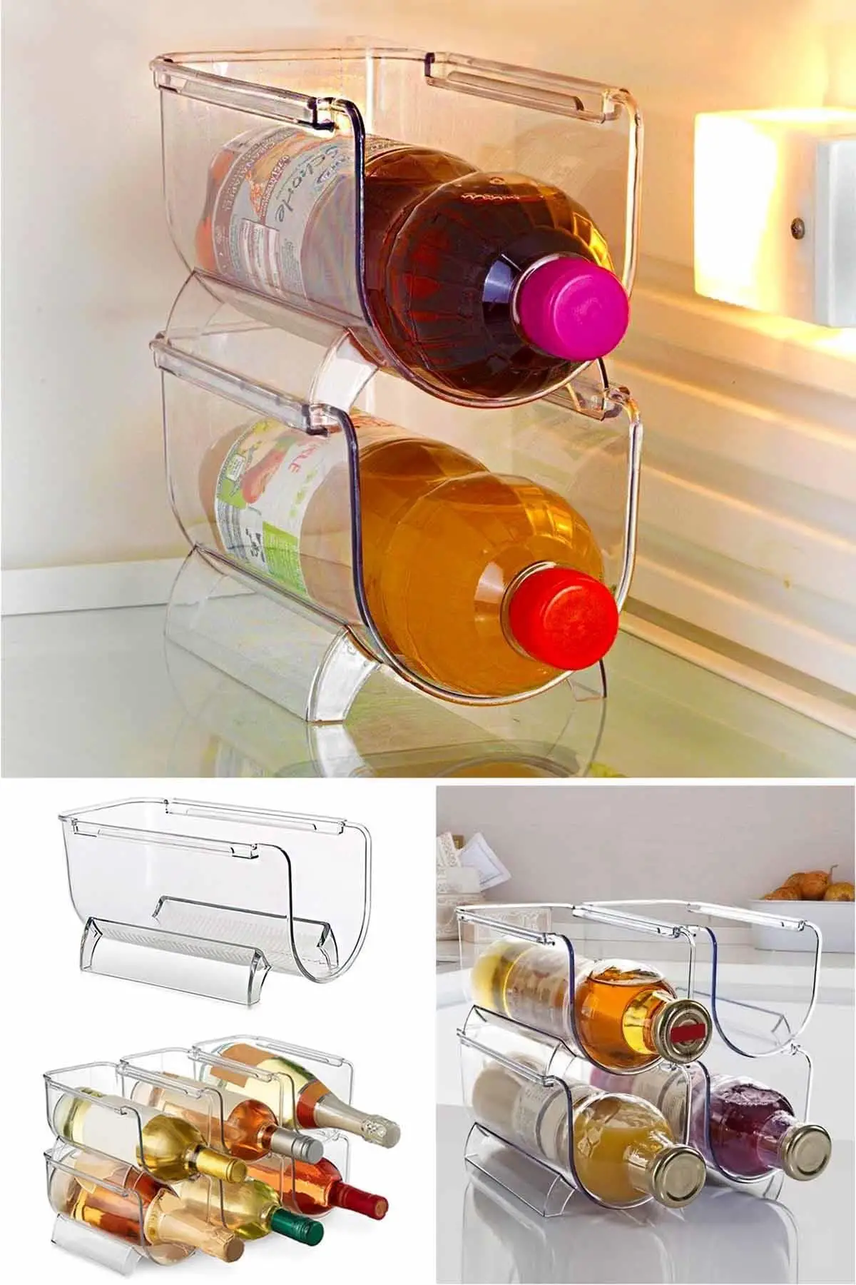 2022 Fashion Practical Refrigerator Organizer Bottle Rack Nesting Cosmetic  Transparent Quality Plastic