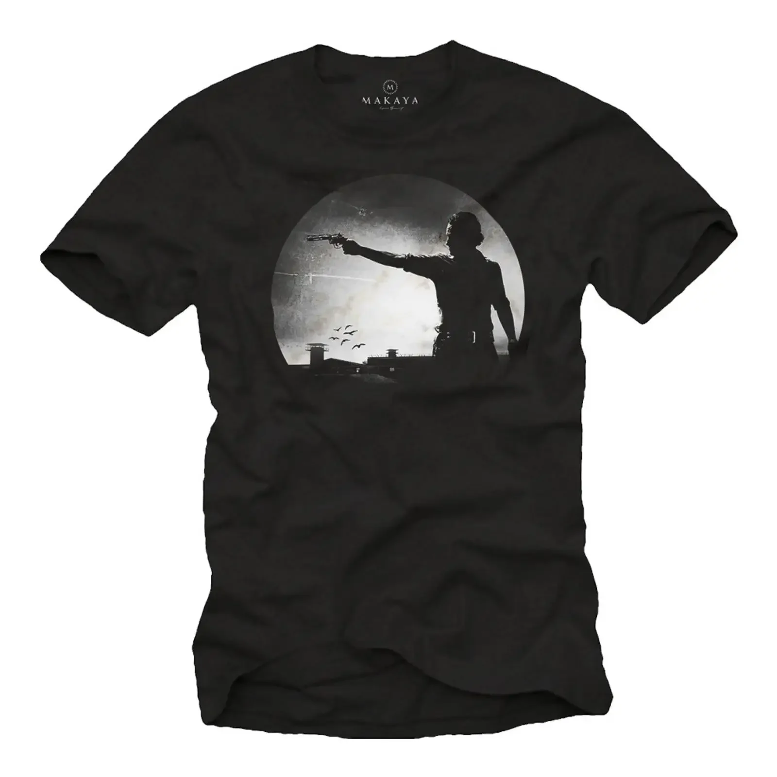 Cooles Walking Zombie Herren T Shirt mit Rik Dead Männer Negan Nerd vintage Washed Stretched Stylish Breathable