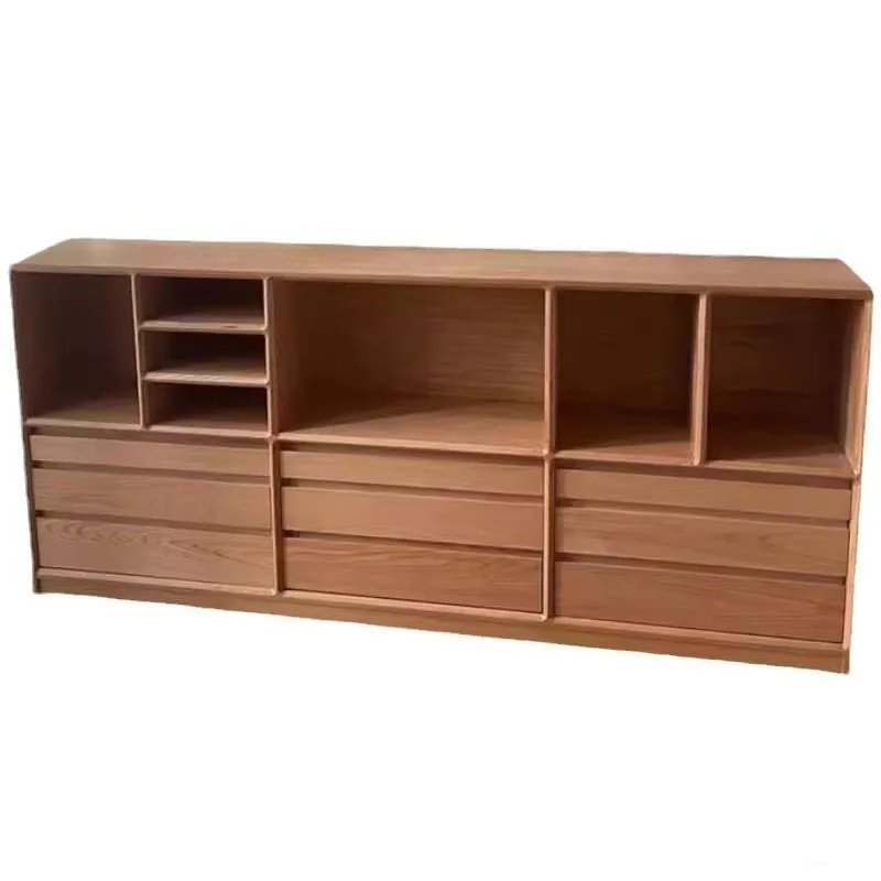 Nordic oak chest cabinet, bookshelf cherry wood floor-to-ceiling drawer locker, Japanese living room partition bedside cabinet