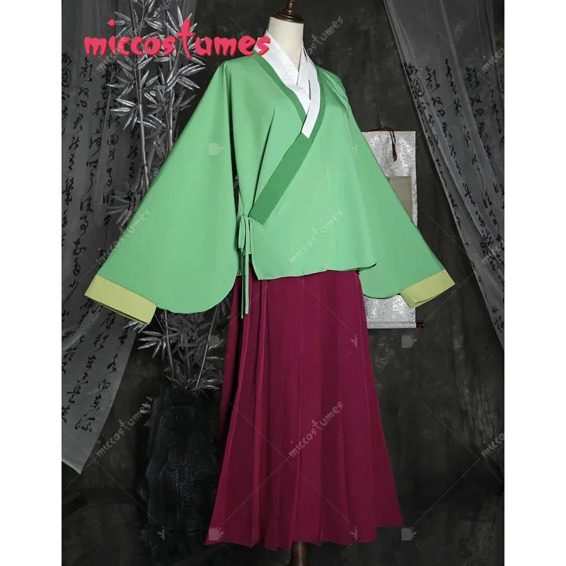 

Miccostumes Women's Maomao Cosplay Costume Top Skirt with Hair Tie and Collarc;6,r'8;p'