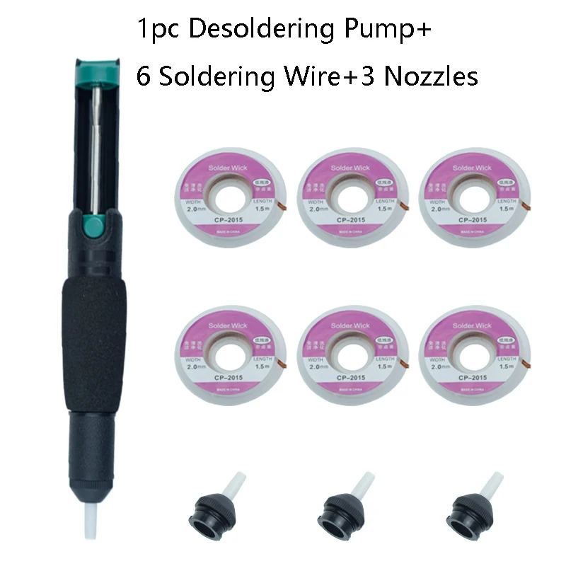 Vacuum Soldering Iron Desolder Gun Soldering Sucker Pen Plastic Powerful Desoldering Pump Suction Tin Removal Hand Welding Tools