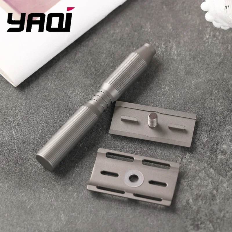 

YAQI Ghost Titanium Light Weight Safety Razor, Premium Men’s Titanium Shaving Razor with UltraComfort Technology