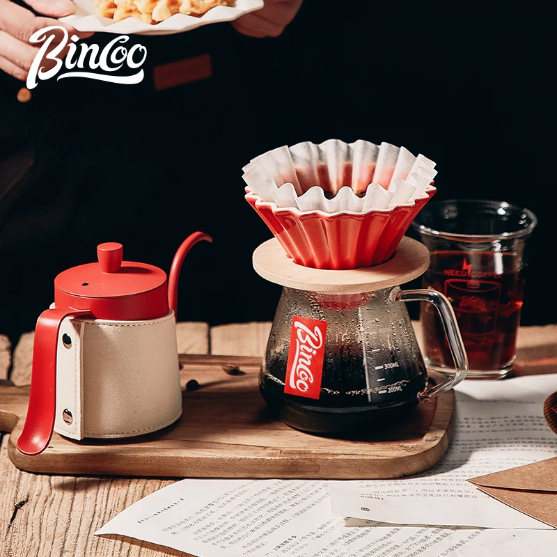 Bincoo 400ml Heat Resistant Borosilicate Glass Hand Drip Coffee Pot Carafe Share Pot Pour Over Coffee Server Drip Coffee Pot